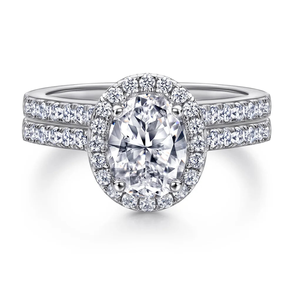 Hot Fashion Premium Sterling Silver Set Ring Four-prong Zircon 3 Colors Round Wedding Ring Proposal Party Gift Jewelry Gift