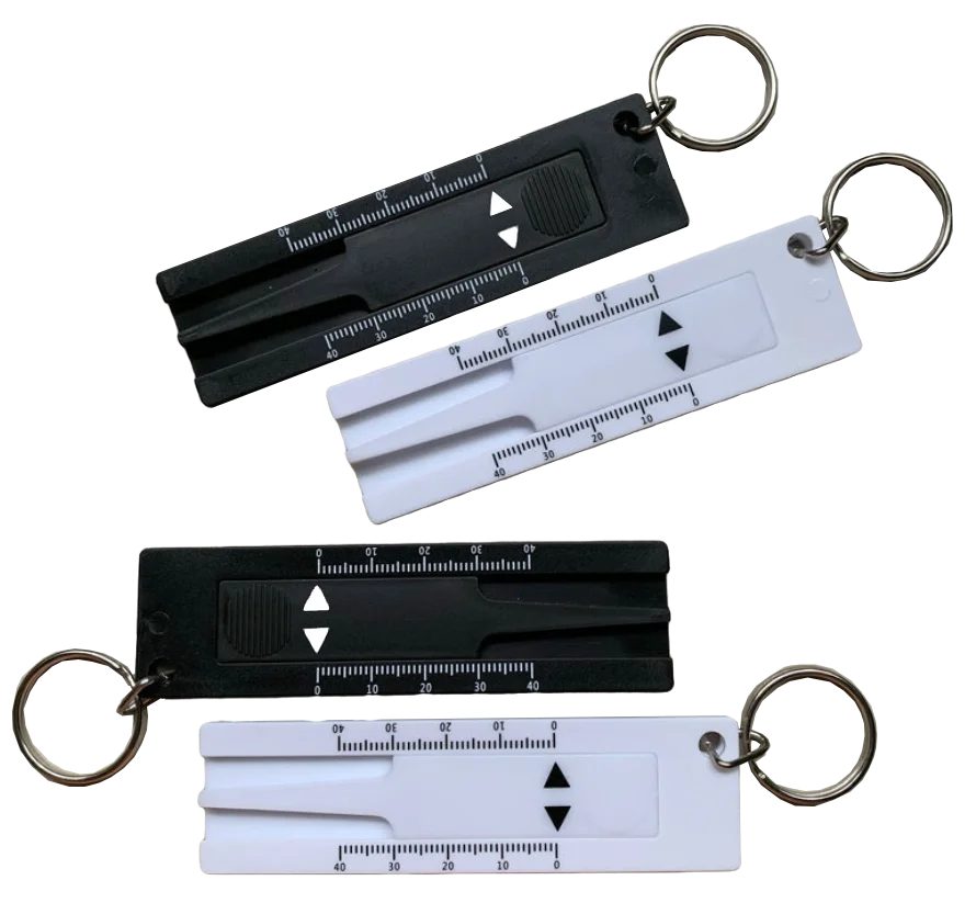 Mini Car Tyre Pressure Gauge Keychain Measuring Tread Depth Gauge Keychain Available for Motorcycle Tyre