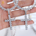 RTS 925 Sterling Silver VVS Moissanite Cross Pendant with 5mm Round Brilliant Cut Diamond GRA for Necklace