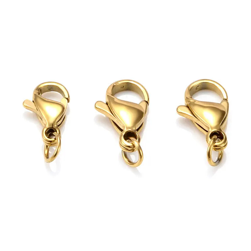 9mm-15mm PVD Gold Stainless Steel Lobster Clasp Accessories for Necklace Bracelet Making