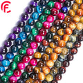 Wholesale 6/8/10/12mm Natural Stone Blue Red Tiger Eye Agate Quartz Round Loose Beads for Jewelry Making DIY Bracelet Necklace