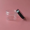 RTS in Stock Wide Mouth Dia 71mm Transparent Food Grade 50g 50 ml 50 Gram 50gr 2Oz PET clear Plastic Jar Storage White Black Lid