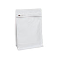 Biodegradable Square Flat Bottom Stand up Bag Paper Plastic Coffee Bean Packaging with Valve Zip for Food Use