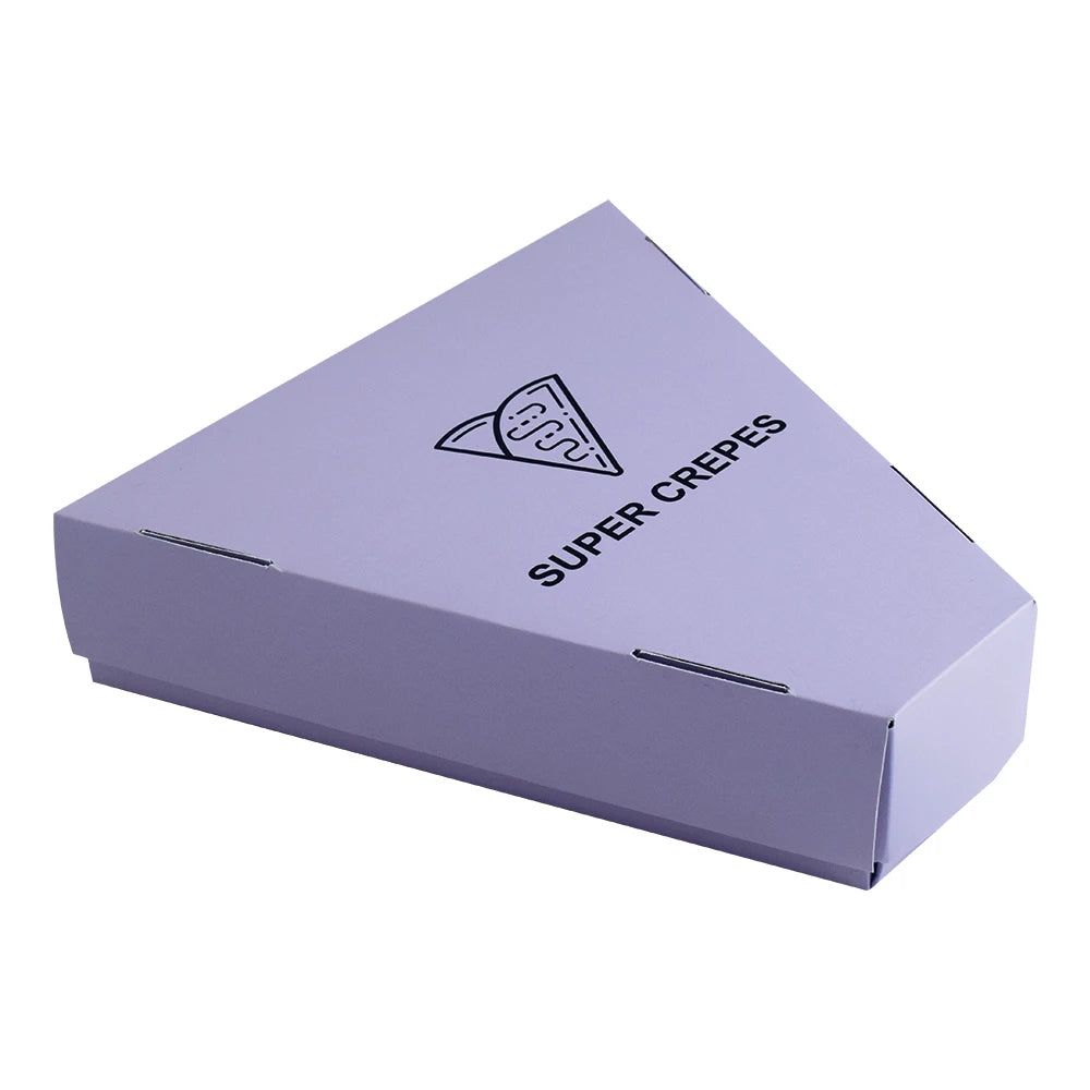 Custom Purple Trapezoid Waffle Packaging Box Food Grade Cardboard Snack Box for Belgian Waffle Bakery Dessert Takeaway Packaging MegaBDM