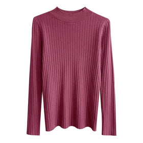 Custom Women's Fashion Sweater Long Sleeve Casual Ribbed Knit Winter Clothes Pullover Sweaters Blouse Knitwear Top
