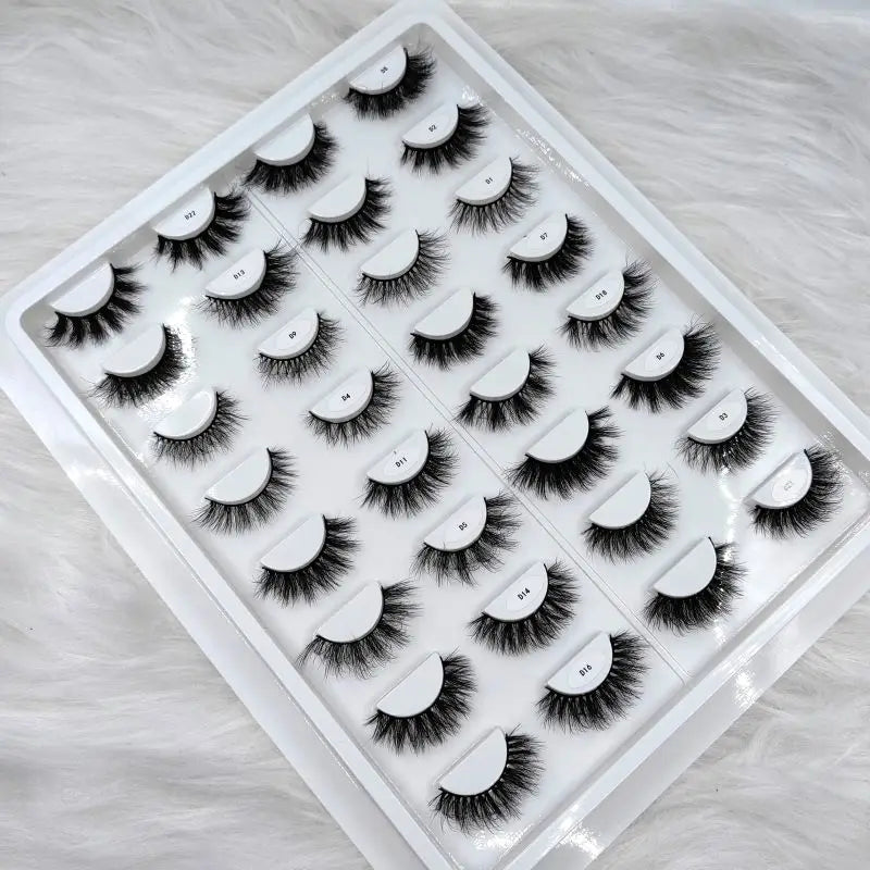2025 Vegan Faux Mink Eyelashes 3D Handmade Full Strip Lashes Cruelty-Free False Eyelashes Bulk Vendor for Natural Lashes