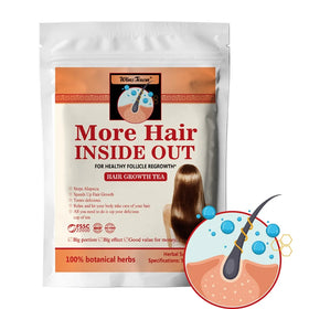 Private Label Herbal Hair Growth Tea Freshly Processed Teabags for Nourishing Strengthening Hair Box Packaging with More Hair