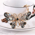 Promotion Bling Butterfly Crystal Rhinestone Keychain Valentine's Day Car Key Ring Bag Charm Design Key Chain Butterfly Pendant