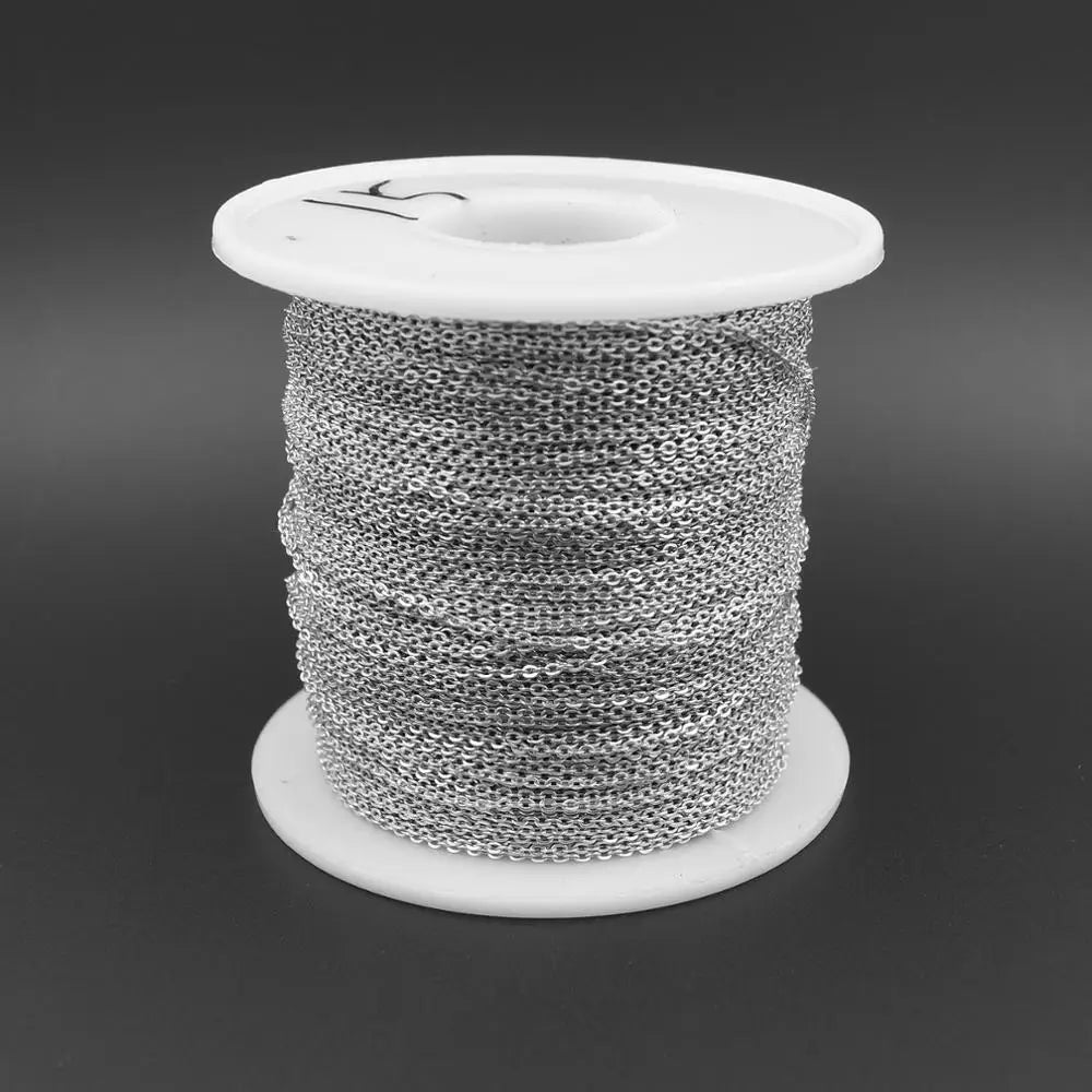 Hot Sale Basic Chain 1.2mm Width Hammered Flat Cable Chain in Roll Sell by Gram 925 Sterling Silver Chain