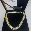 Pass Diamond Tester  Iced Out 15mm 4 Row 925 Silver 14k Real Gold Plated  VVS1 Moissanite Diamond  Cuban Link Chain Necklace Men