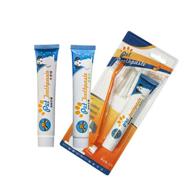 Pet Dental Care Kit Toothpaste and Toothbrush Cat Dog Teeth Cleaning Finger Toothbrush Toothpaste Double-headed Toothbrush