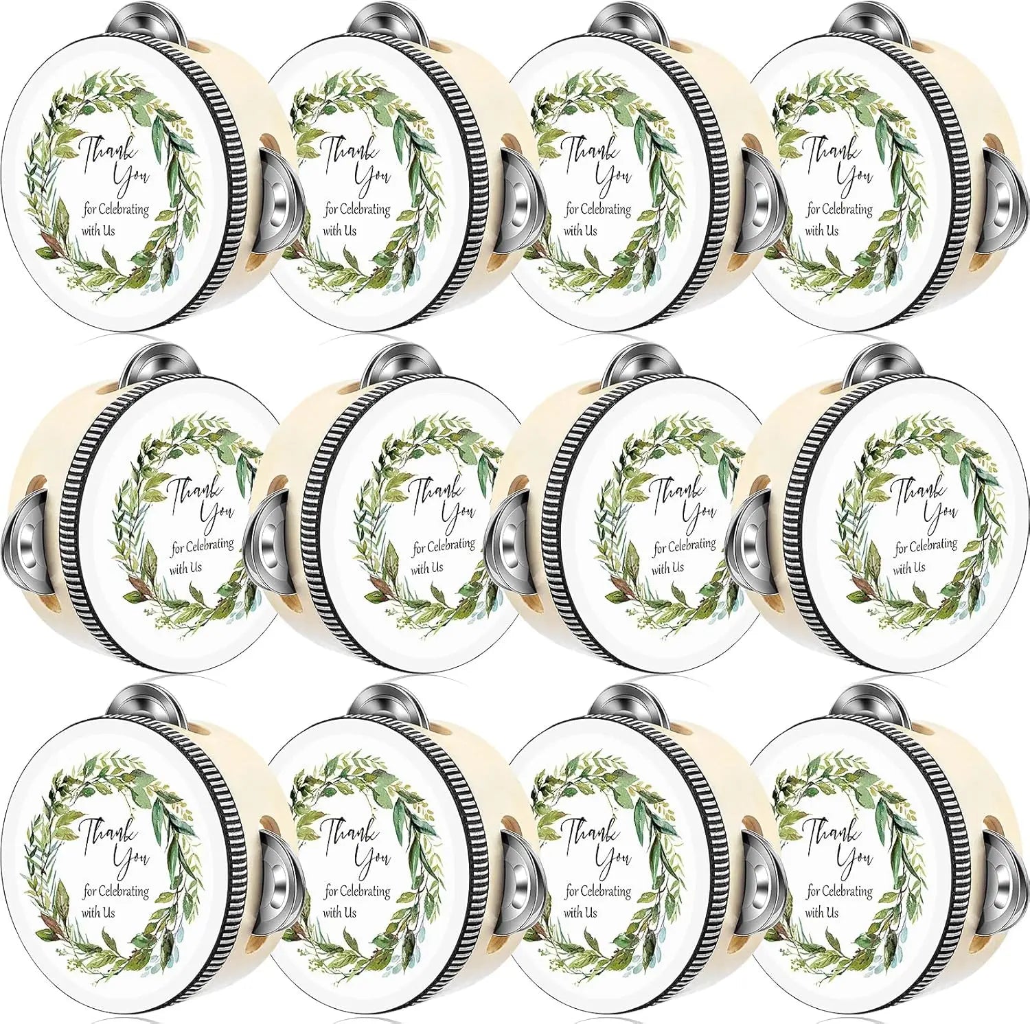 4 Inch Drum Percussion Wooden Tambourine 10 CM Handheld Bell Musical Custom logo Printed Wedding Tambourine for Musical Price