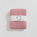 High Quality Large Size Cheap 100% Acrylic Solid Color Simple Knitted Throw Blanket for Sofa Bed JY
