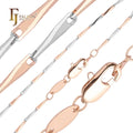 1mm+ FJ Fallon Fashion Jewelry Classic Barleycorn Fancy Link Chain Plated in Rose Gold Two Tone Brass Based