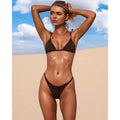 Sexy Leopard Print Three Point Small Chest Bikini Simplicity Micro Bikinis Sexy Lady Swimwear