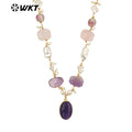 WT-JN240 Wholesale Newest Stone and Pearl Design 18k Chain Gold Plated Exquisite High Quality Scallop Necklace