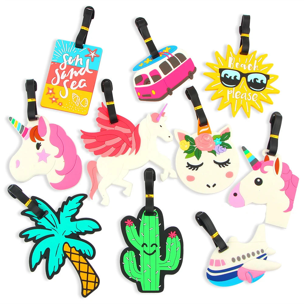 Artigifts Factory Direct Sale Custom Made Sublimation Print Blank Plastic Loop Strap Silicone Luggage Tag Hard Pvc Luggage Tag