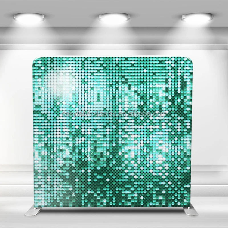Stylish Aluminum Tube Shimmer Wall Party Stands Sequin Backdrop for Event Planning MegaBDM