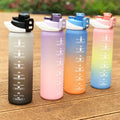 Hot Selling 32oz/1000ml Rubber Coating Large Water Bottle With Motivational Time Marker