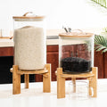 Drop Shipping High Borosilicate Glass Rice Barrel Insect Proof Moisture Seal Household Rice tank Moth Proof Rice Storage Box