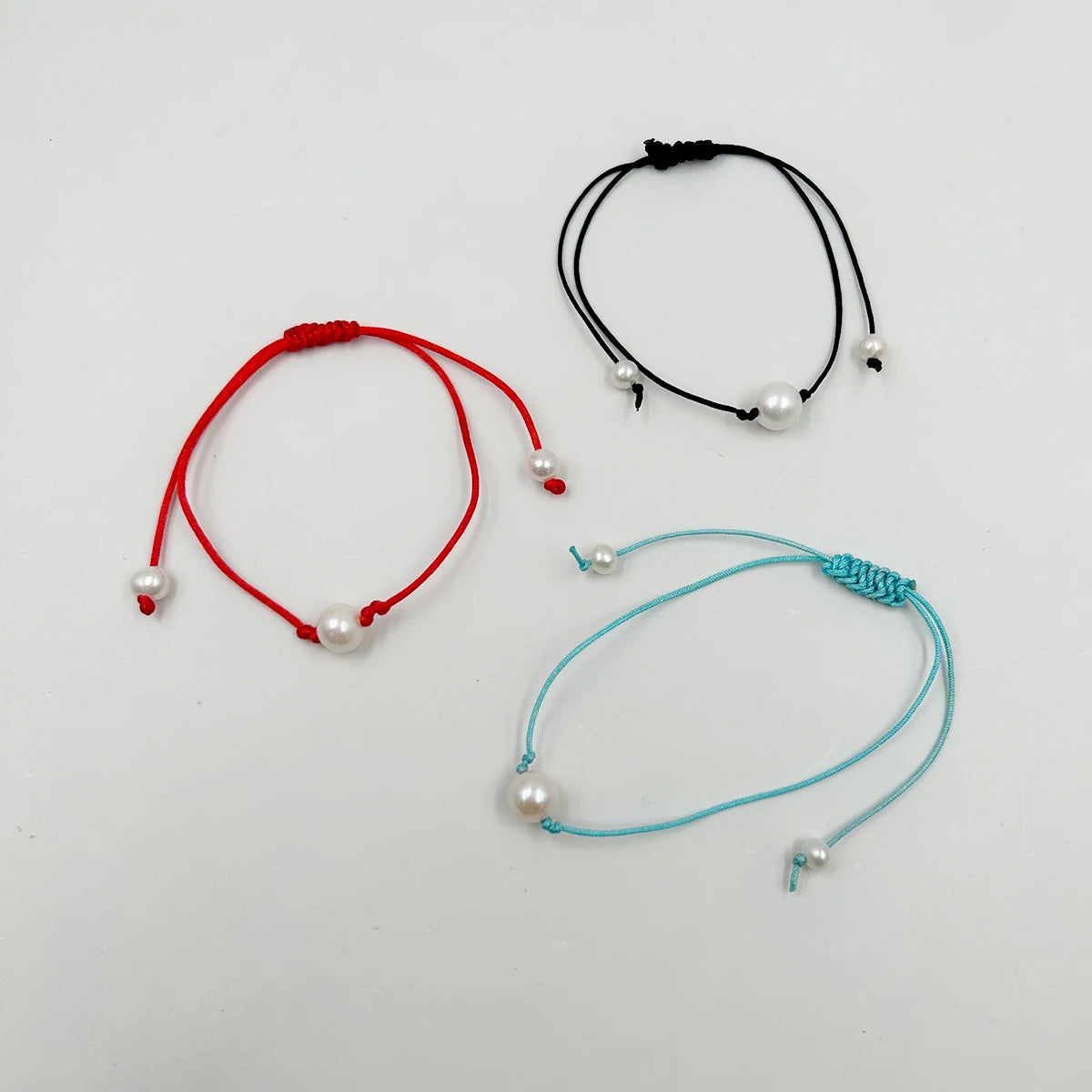 8 mm 100% Nature Freshwater Pearl Bracelet nylon Rope Adjustable Bracelet available in White pinkpurpleblack Colors