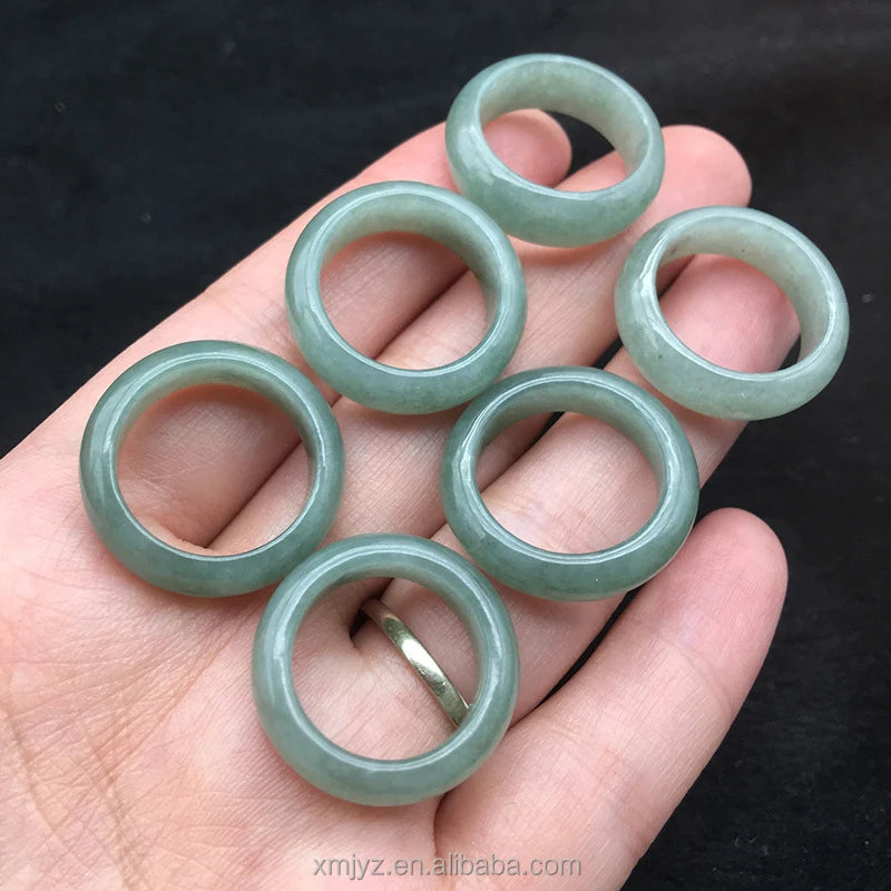 Certified Grade a Jade Ring for Men and Women Burmese Floating Flower Jade Ring Jade Ring Factory Price Wholesale