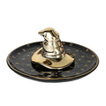 Creative High-End Black Ceramic Circular Jewelry Tray with Golden Magic Hat for Rings Necklace Earrings Plate Home Decoration