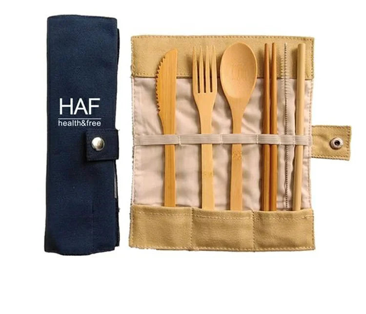 Hot Sell Bamboo Knife Fork and Spoon Travel Set