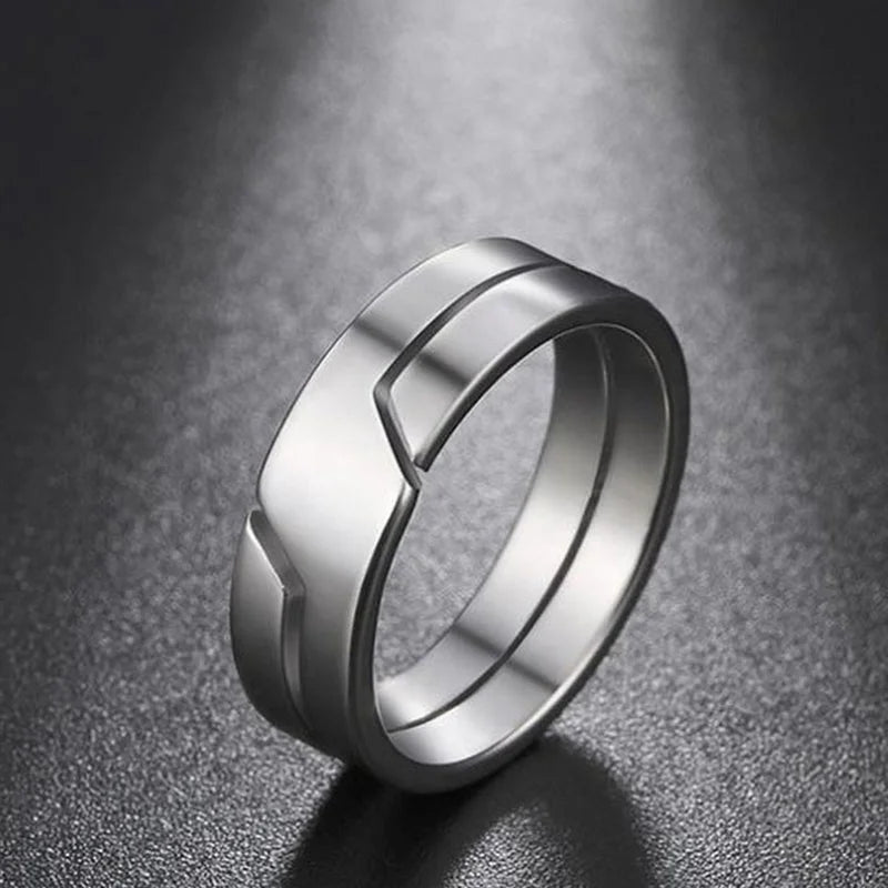 New Arrival Simple Stainless Steel Silver Rings Jewelry for Uniesx 3 Colors Romantic GeometricCouple Rings