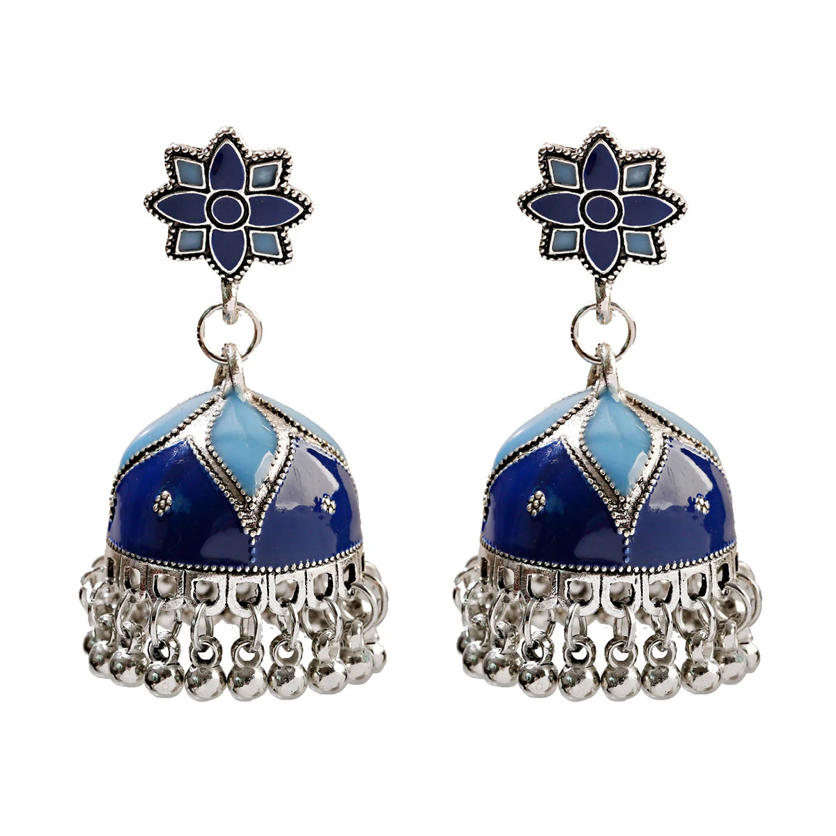 Sun Flower Shape Stud Earrings for Women Bohemian Drop Round Bead Alloy Tassel Vintage Cut Christmas Earrings Jewelry
