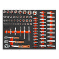 KAFUWELL H3551E Multi-functional Full Size 1/4 1/2 3/8 8 - 32 Mm Tool Trolley Cabinet Tool Set