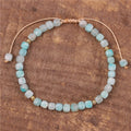 Natural Gemstone Dainty 4mm Square Candy Amazonite Stone Beads Bracelet Stacking Women Minimalist Tibetan Yoga Jewelry Wholesale