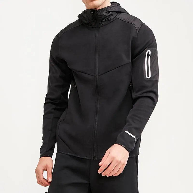Custom Logo Men's Lightweight Waterproof Windproof Jacket Heat Reflective Zipper Gym Sports Running Jackets