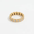 Luxury Shinny Cubic Zirconia Pave Stainless Steel Ring for Women Waterproof Gold Jewelry