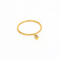 High End 18K PVD Gold Plated Mini Zirconia Dangle Ring Stainless Steel Women Ring Tarnish Free Fashion Jewelry