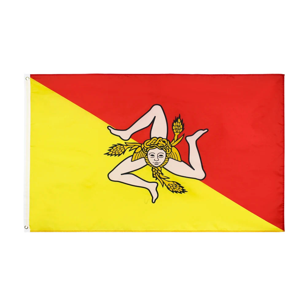 3x5 Foot Sicily Flag Polyester with Brass Grommets Stocked Ready to Ship