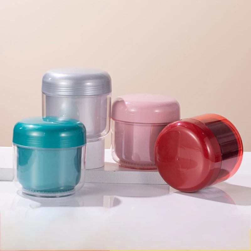 Hot Sale 440ml Double-Layer Round Cosmetic Jar Colorful Plastic with Screw Cap for Cream Lotion Skin Care Empty Cosmetic Packing