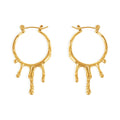 Fashion Personality Karst Water Drop Irregular Liquid Earrings Stainless Steel 18K Gold Plating Exaggerated Big Hoop Earrings