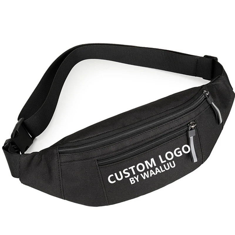 WAALUU Custom LOGO New Design Waist Bag Custom Sports Men Fanny Pack Portable Daily Bum Bag