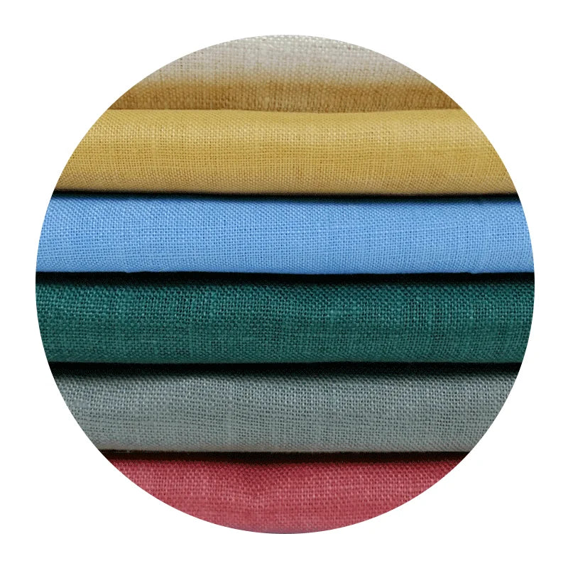 Wholesale by Rolls Washed Custom Thick White Natural Linen Fabrics for Shirts Curtains