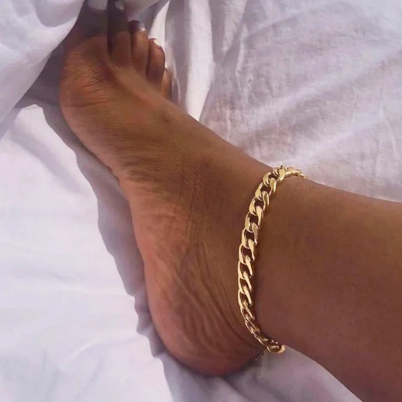 Fashion Trend Retro Gold-plated 18K Stainless Steel Foot Chain for Women