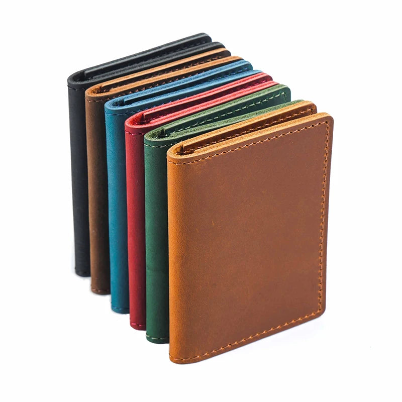 BEARKY Slim Leather Card Wallet Minimalist Card & Cash Holder for Men