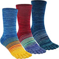 Women's Five-Finger Ankle Crew Running Socks Cotton with Animal Pattern Bottom Logo Placement