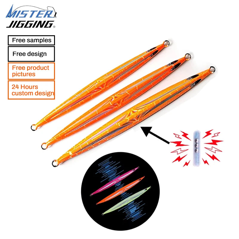 MISTER JIGGING 400g 500g Fast Vertical Sinking Jig Lure Bair Fishing Speed Jigging Sea Fishing Lures