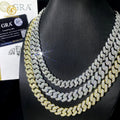 Pass Diamond Tester Moissanite Hip Hop Jewelry 925 Silver 8MM 10MM 12MM 13MM Iced Out Cuban Link Chain Mens Mossanite Necklace