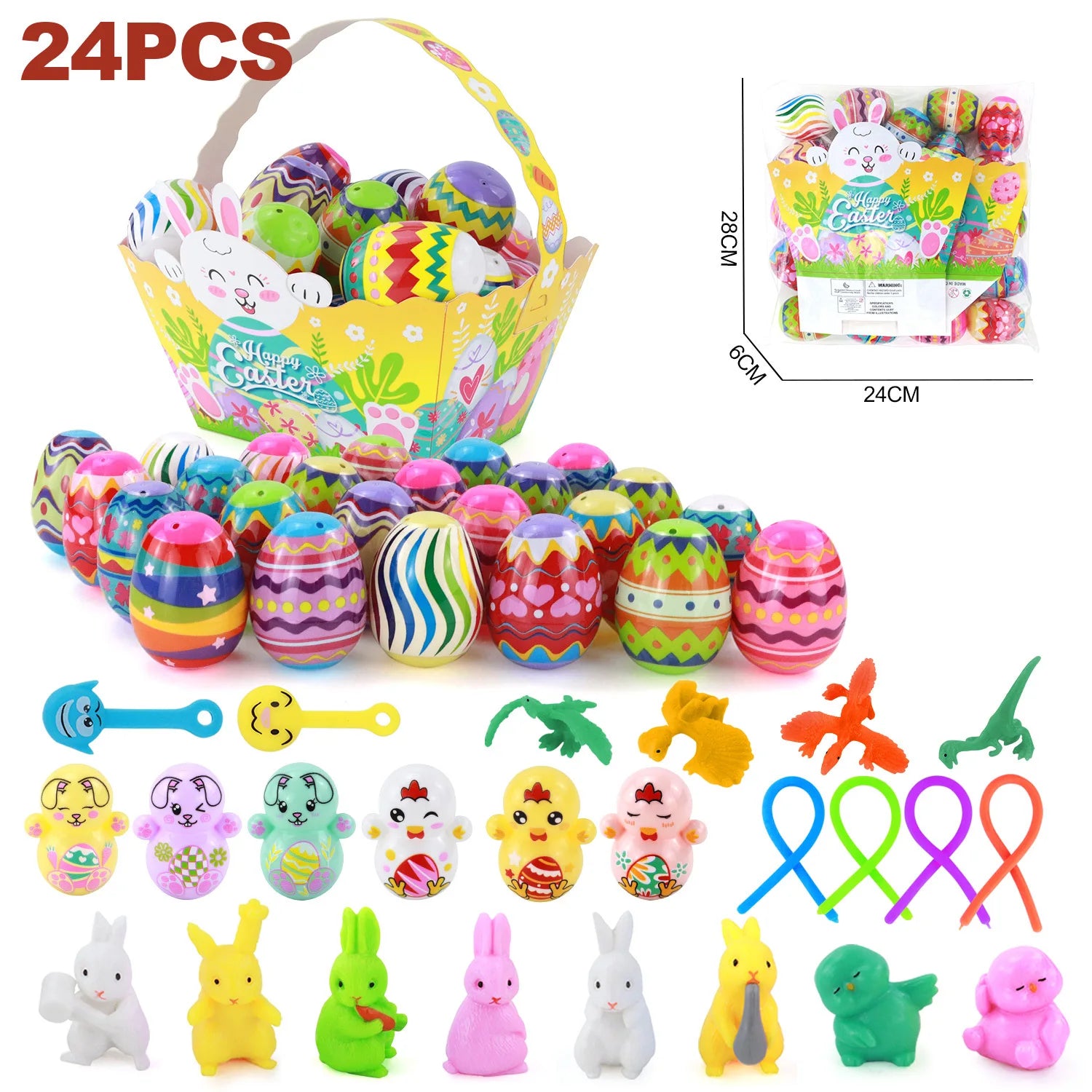 Mini Toys Capsules Diy Plastic Decoration Painting Kit Easter Bunny Gift Easter Egg