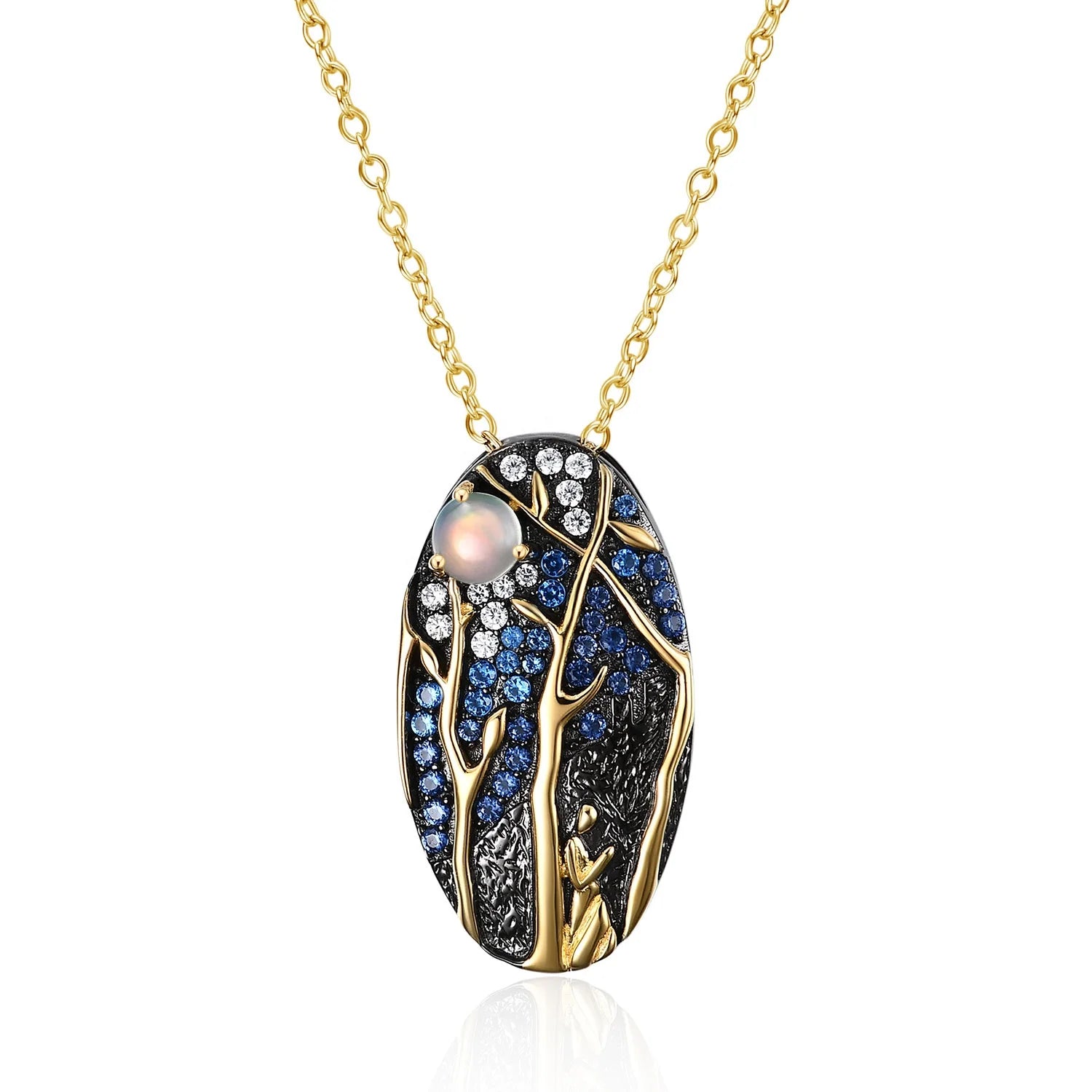 C8206 Abiding Fine Jewelry Wholesale Color Retention Technology Jewelry Custom Silver Natural Opal Pendants for Necklaces