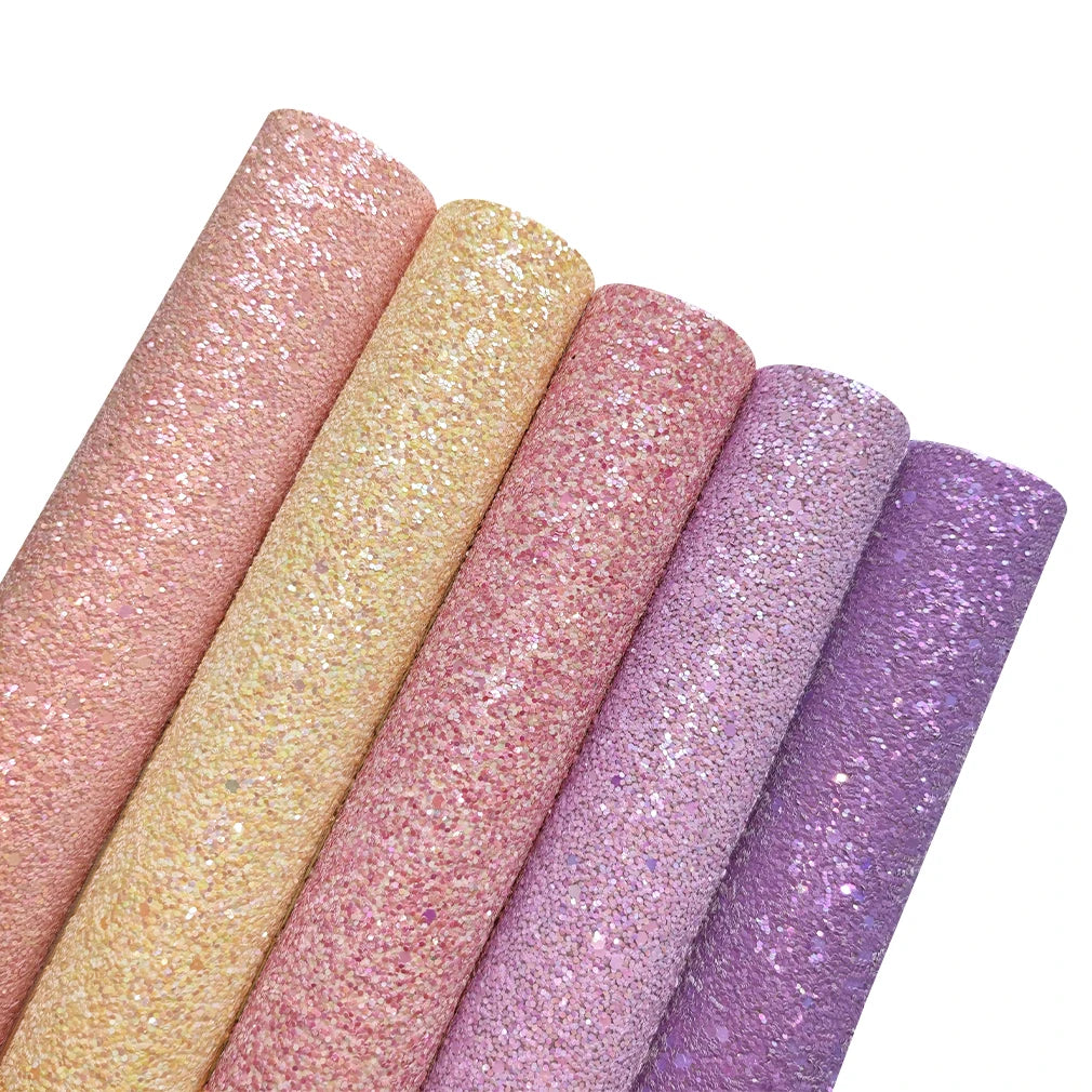 Hot Selling High Quality Shinny Chunky Sheets Fabric Faux Pu Glitter Leather for Bag Shoe