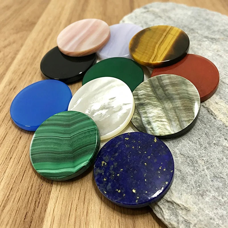 Stone Round Discs Loose Gemstone Beads Flat Discs Jewelry Stones for Making Earrings Custom Gemstone Beads