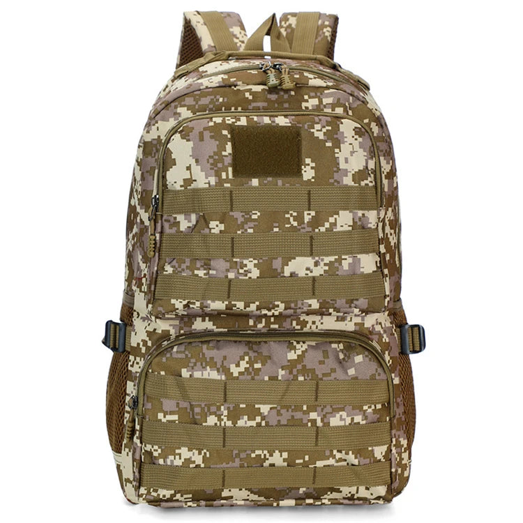 Custom 40L Men's Vintage Style Waterproof 3D Camouflage Tactical Backpack with Zipper Closure Lining Made Polyester for Outdoors